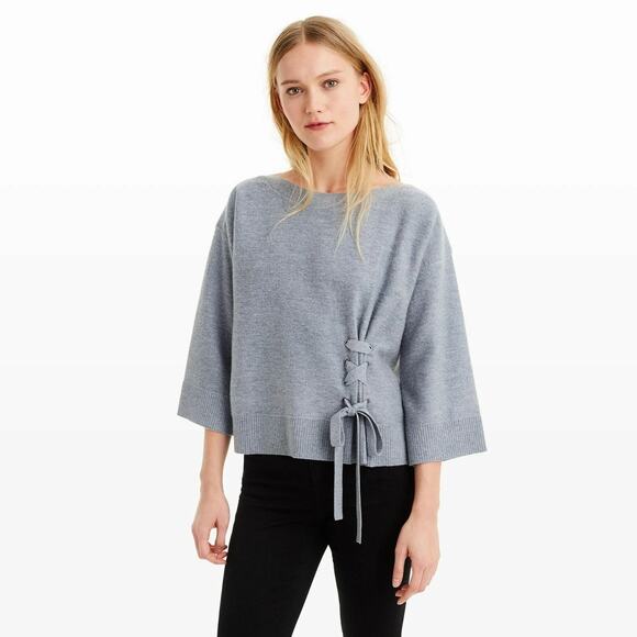 Club Monaco Gray Cashmere Sweater w/ Front Ribbon – Size S - Picture 8 of 9